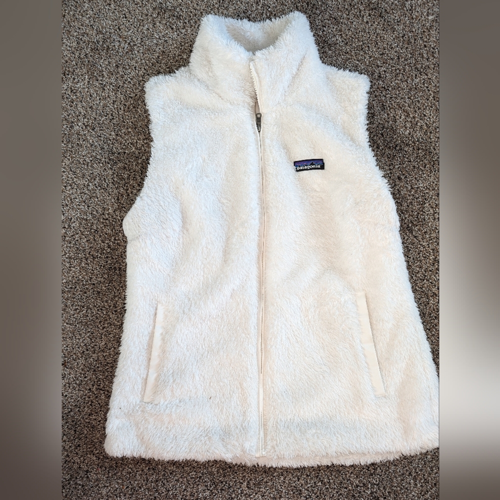 Patagonia Los Gatos Sherpa Vest White - Large